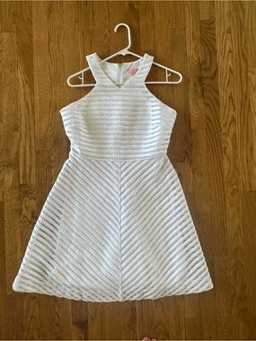 Lilly Pulitzer White Lace Halter Fit-and-Flare Dress